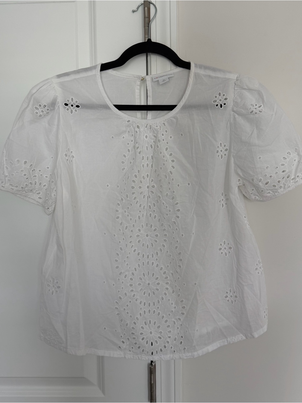 Liz Claiborne White Eyelet Cotton Blouse